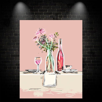 Romantic Wedding Table Neon Lights signs | Wine & Plate Decoration Lights | Great Wedding Ambiance | LED Art Lighting