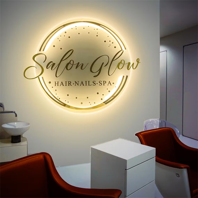 Custom LED Backlit Business Sign – Personalized Illuminated Logo Sign for Storefront, Office, Salon, Bar, Boutique, Wall Decor | Acrylic Light Sign for Branding & Advertising