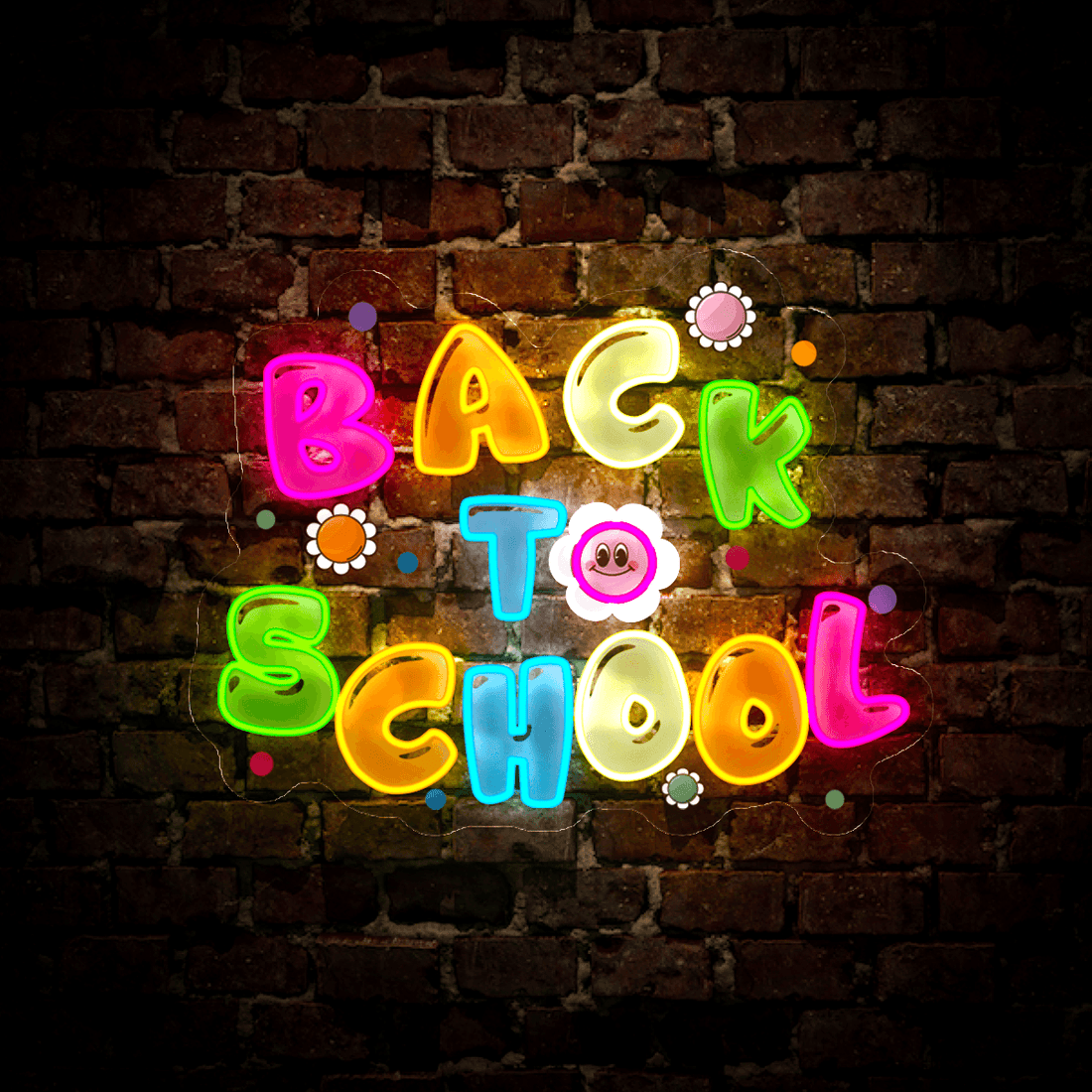 Back To School Artwork Neon Sign