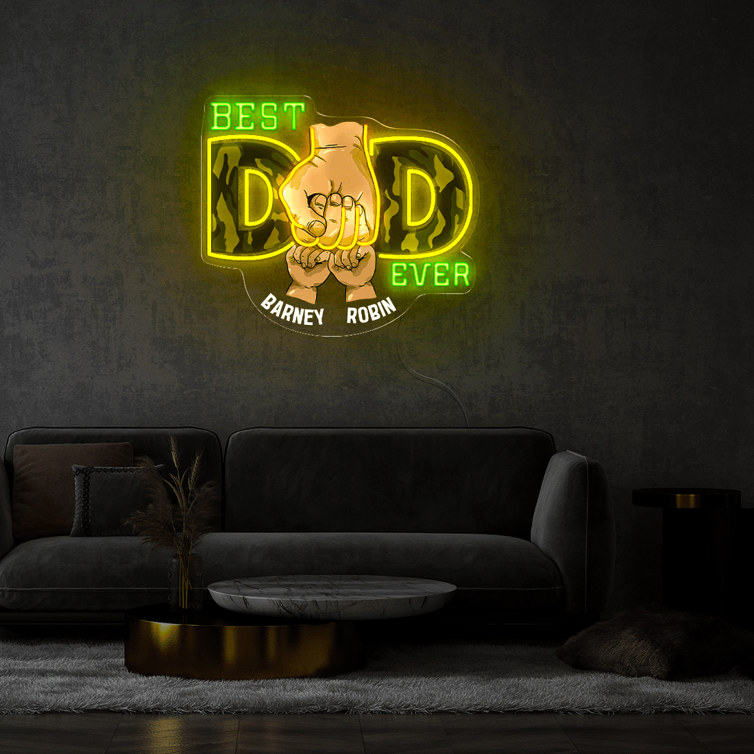 Personalized Best Dad Ever Artwork Neon Sign