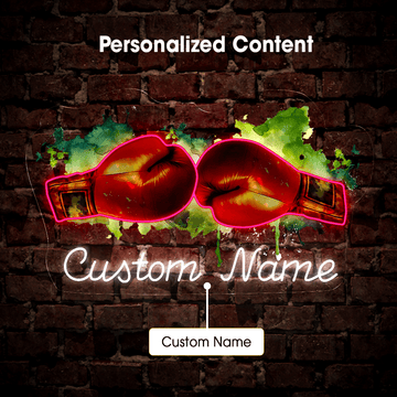 Personalized Boxing Gloves Artwork Neon Sign