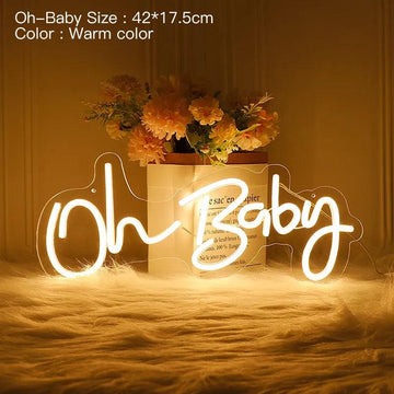 Neon Sign Custom Oh Baby LED Light Party Flex Clear Acrylic Neon Sign Decoration