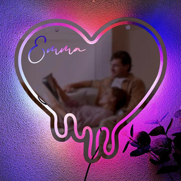 Personalized Name Mirror Light Melting Heart...