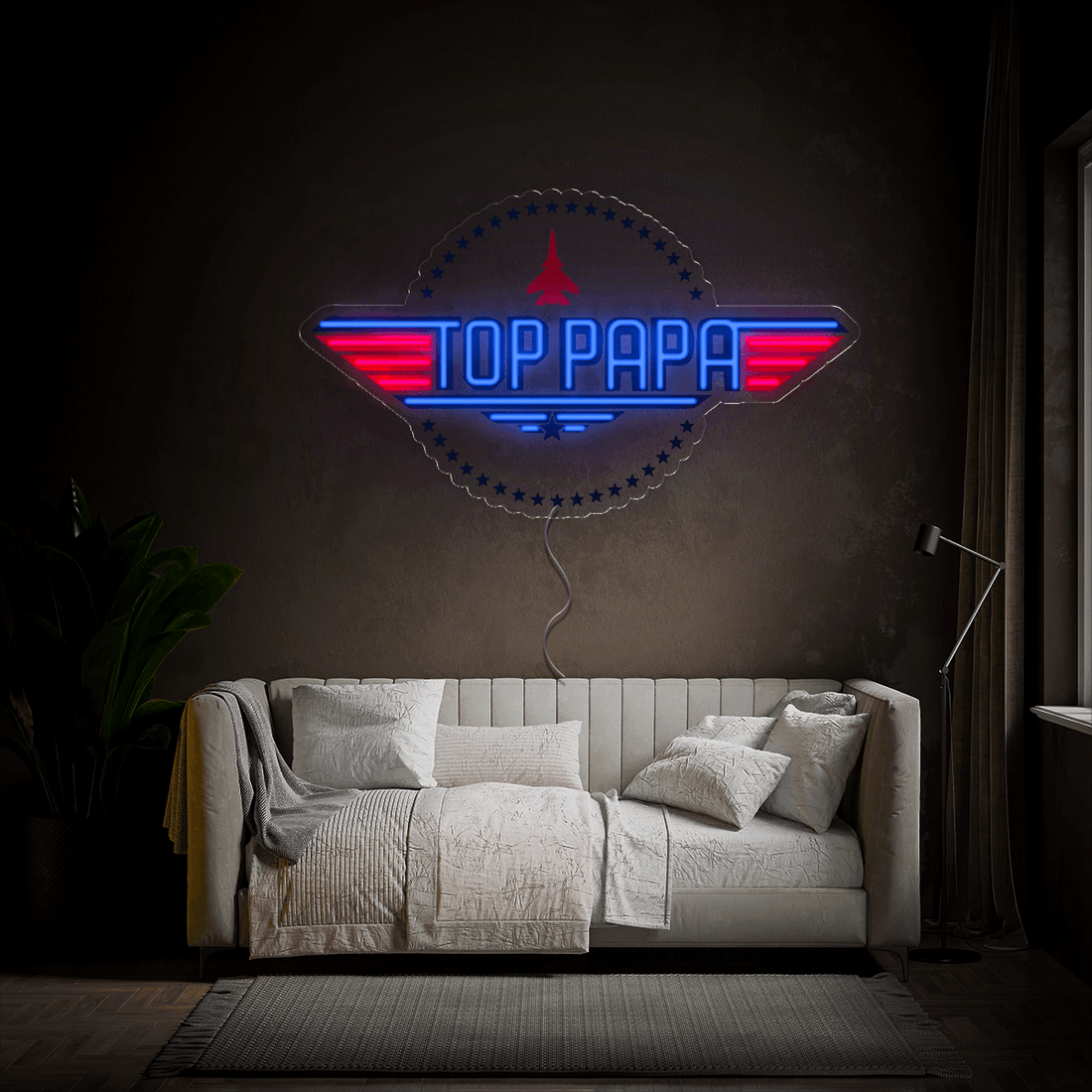 Top Papa Father's Day Artwork Neon Sign